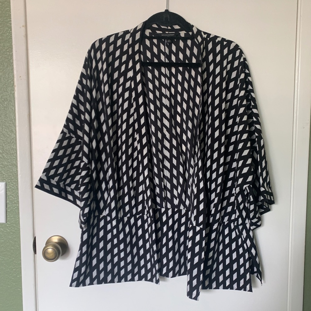 Banana Republic Short Sleeve Geometric Kimono Cardigan